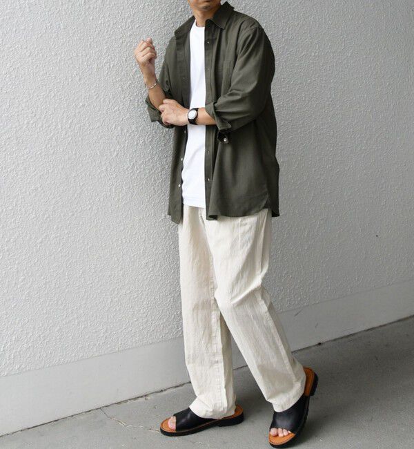 SHIPS any「【WEB限定】SHIPS any:〈洗濯機可能〉リネン / レーヨン レギュラーカラー 7分袖 シャツ◇」|シャツ・ブラウス|