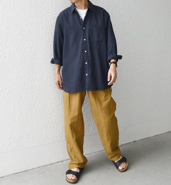 SHIPS any「【WEB限定】SHIPS any:〈洗濯機可能〉リネン / レーヨン レギュラーカラー 7分袖 シャツ◇」|シャツ・ブラウス|