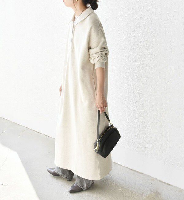 SHIPS any「SHIPS any:〈洗濯機可能〉USA コットン 裏起毛 ハーフジップ ワンピース」|ワンピース|