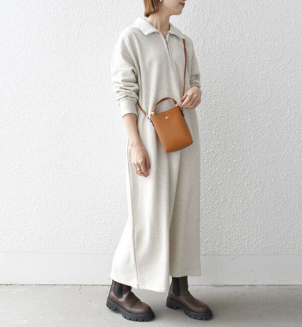 SHIPS any「SHIPS any:〈洗濯機可能〉USA コットン 裏起毛 ハーフジップ ワンピース」|ワンピース|