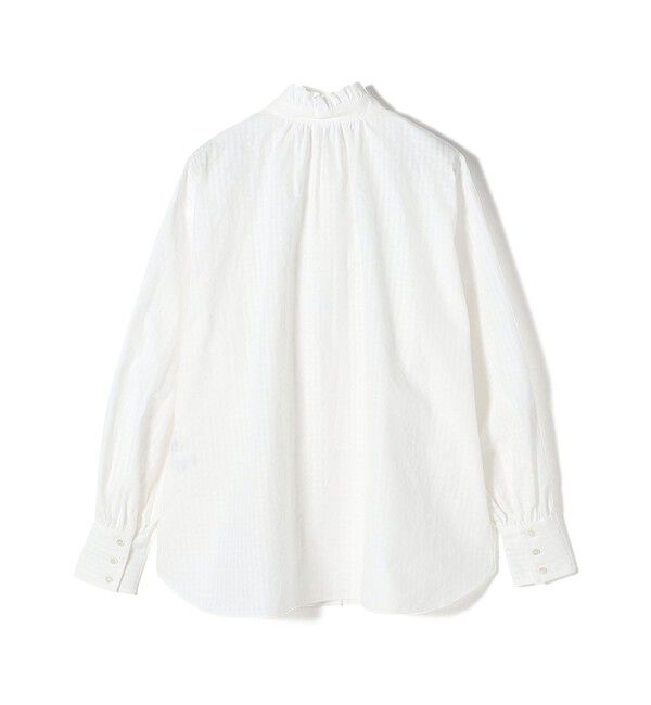 SHIPS for women「SHIPS Primary Navy Label〈手洗い可能〉ドビー チェック シアー ブラウス」|シャツ・ブラウス|