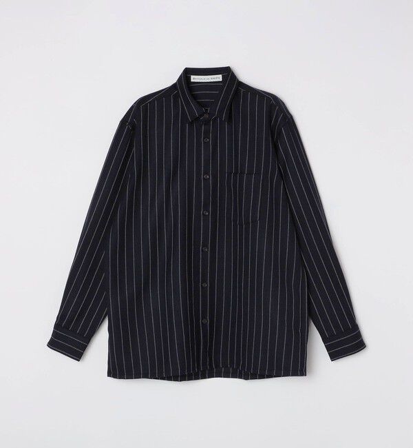 SHIPS「BATEAUX DE SHIPS: ウール サキソニー レギュラーカラー シャツ」|シャツ・ブラウス|ネイビー
