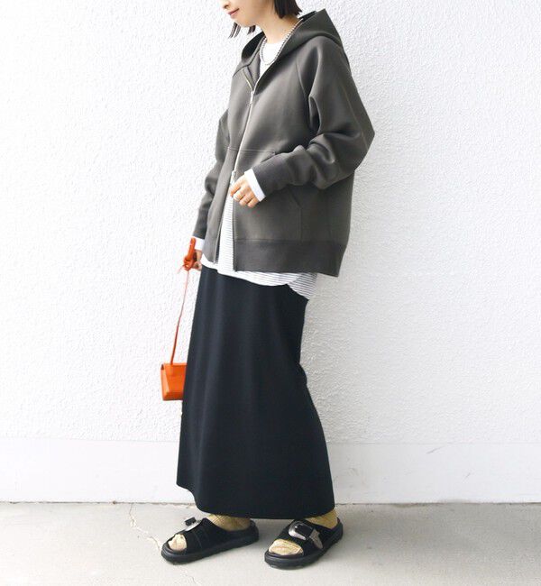 SHIPS for women「〈洗濯機可能〉ダンボール フーディー ジップ ブルゾン」|パーカー|