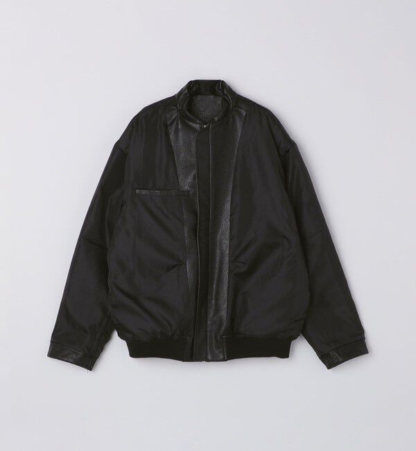SHIPS「City Ambient Products: 合成皮革 ショート ジップ ブルゾン」|ブルゾン・スタジャン|
