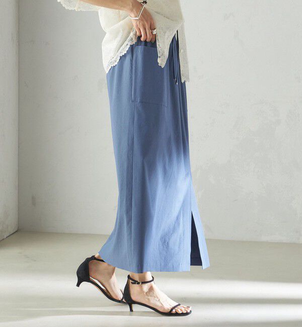 SHIPS for women「〈手洗い可能〉麻混 ストレッチ ドロスト Aライン スカート」|台形|