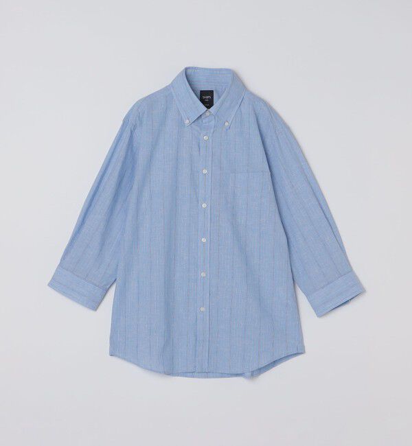 SHIPS Colors 「SHIPS Colors:コットン リネン ストライプ 7分袖 シャツ」|シャツ・ブラウス|
