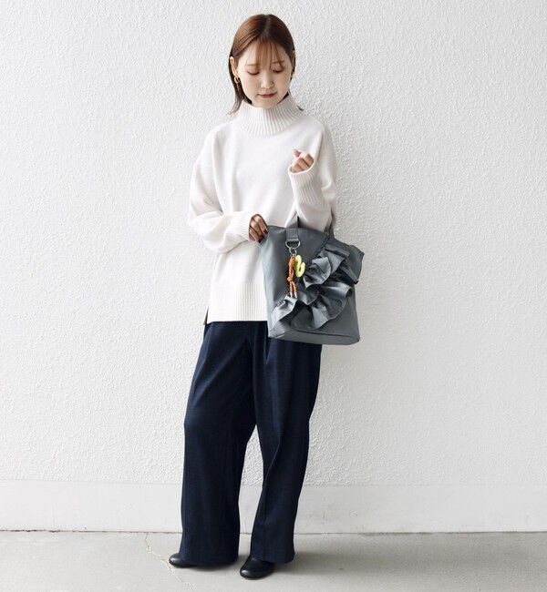 SHIPS for women「【WEB限定】チャーム 付き フリル トート」|トートバッグ|