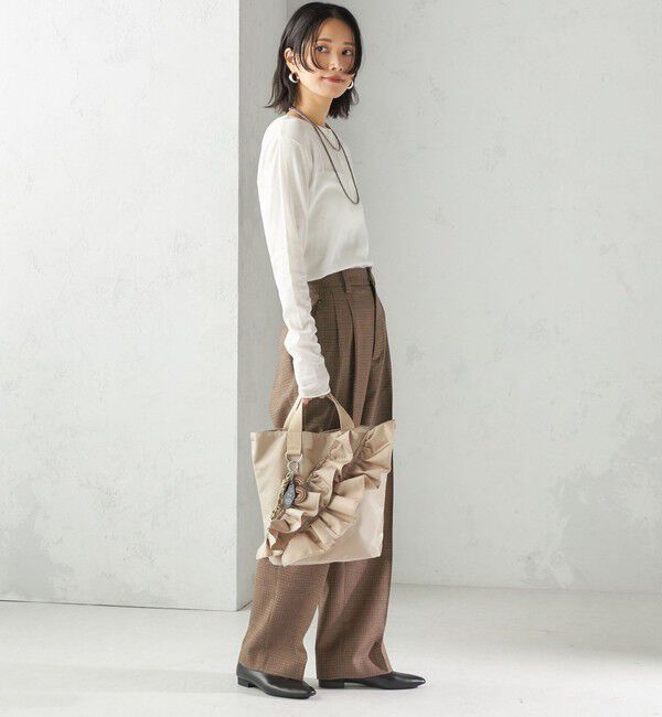 SHIPS for women「【WEB限定】チャーム 付き フリル トート」|トートバッグ|