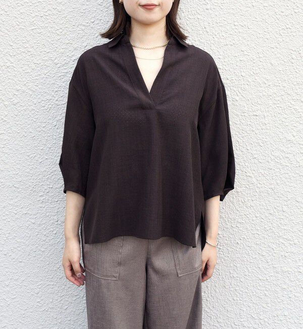 SHIPS Colors 「SHIPS Colors:〈手洗い可能〉パンチング スキッパー シャツ」|シャツ・ブラウス|