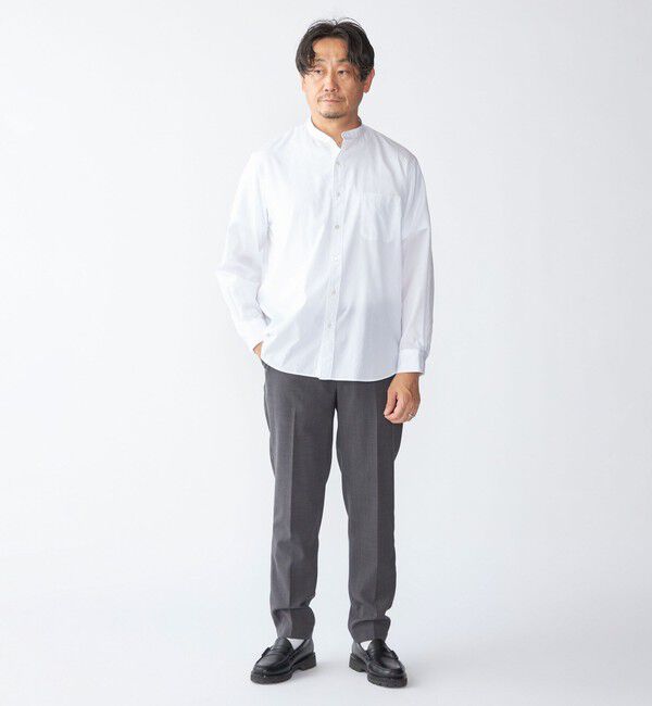 SHIPS「SHIPS: 140S ブロード バンドカラー シャツ」|シャツ・ブラウス|