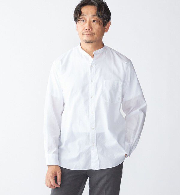 SHIPS「SHIPS: 140S ブロード バンドカラー シャツ」|シャツ・ブラウス|