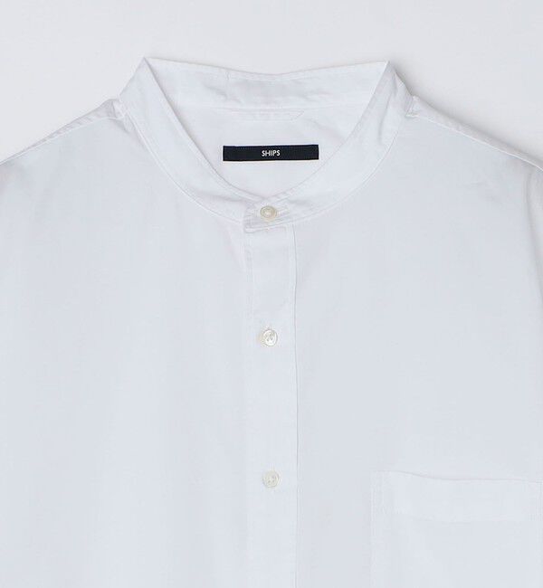 SHIPS「SHIPS: 140S ブロード バンドカラー シャツ」|シャツ・ブラウス|
