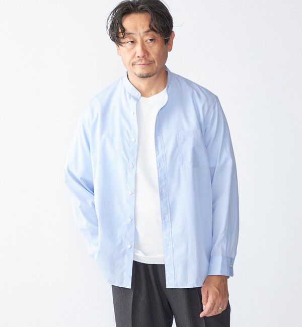 SHIPS「SHIPS: 140S ブロード バンドカラー シャツ」|シャツ・ブラウス|