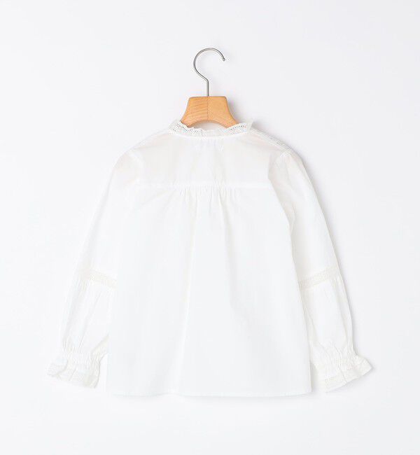 SHIPS KIDS「SHIPS KIDS:80～90cm / ピンタック レース ブラウス」|シャツ・ブラウス|