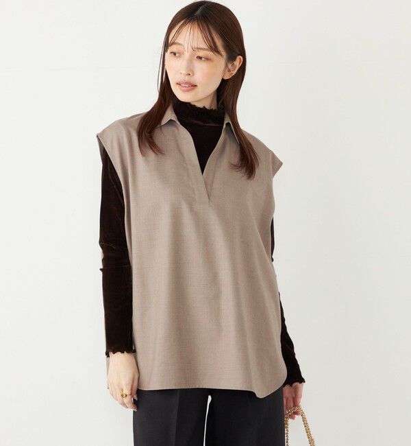 SHIPS Colors 「SHIPS Colors:〈手洗い可能〉TR スキッパー オーバー シャツ」|シャツ・ブラウス|