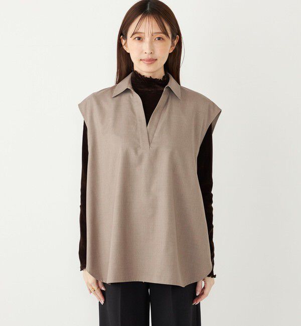 SHIPS Colors 「SHIPS Colors:〈手洗い可能〉TR スキッパー オーバー シャツ」|シャツ・ブラウス|