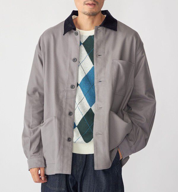 SHIPS「SHIPS:〈手洗い可能〉ライト ネル カバーオール シャツ」|シャツ・ブラウス|ダークグレー