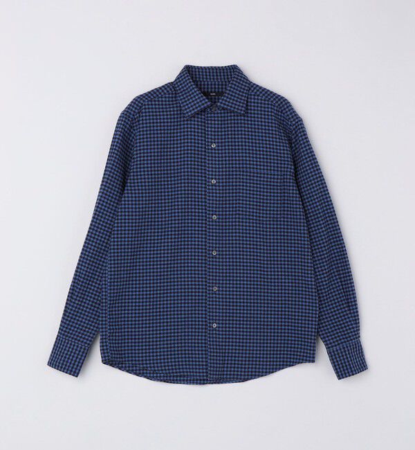 SHIPS「SHIPS:  ワイドカラー ネル シャツ」|シャツ・ブラウス|コバルトブルー