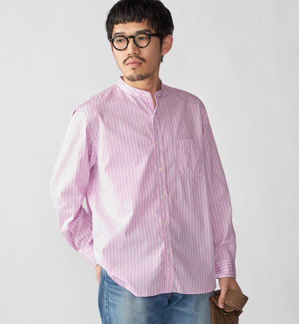 SHIPS「SHIPS: バンドカラー ブロード シャツ ロングスリーブ」|シャツ・ブラウス|