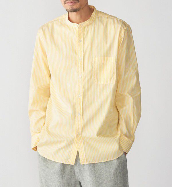 SHIPS「SHIPS: バンドカラー ブロード シャツ ロングスリーブ」|シャツ・ブラウス|イエロー