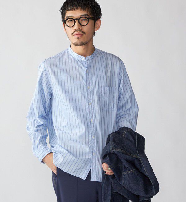 SHIPS「SHIPS: バンドカラー ブロード シャツ ロングスリーブ」|シャツ・ブラウス|