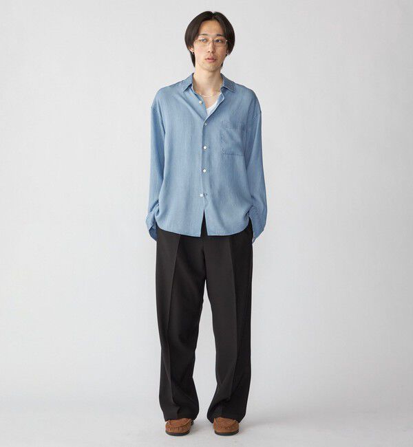 SHIPS「City Ambient Products: レギュラー ドレープ デニム ロング スリーブ シャツ」|シャツ・ブラウス|