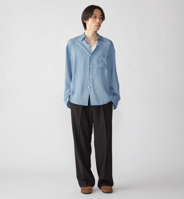 SHIPS「City Ambient Products: レギュラー ドレープ デニム ロング スリーブ シャツ」|シャツ・ブラウス|