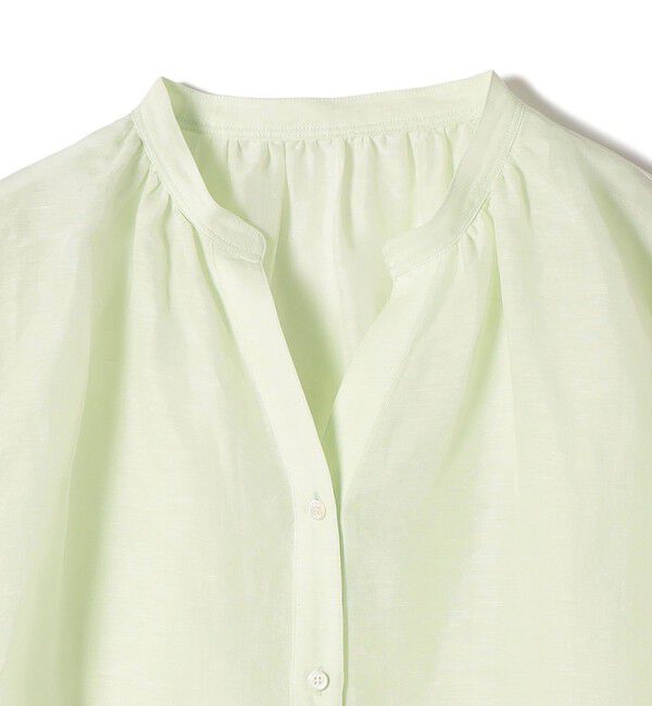 SHIPS for women「《予約》〈手洗い可能〉IMPERIAL LINEN 混 バンドカラー スキッパー シャツ」|シャツ・ブラウス|