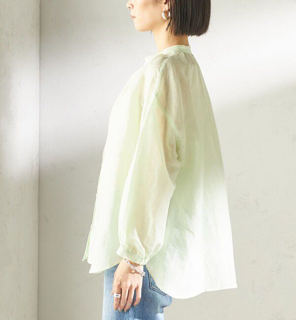 SHIPS for women「《予約》〈手洗い可能〉IMPERIAL LINEN 混 バンドカラー スキッパー シャツ」|シャツ・ブラウス|