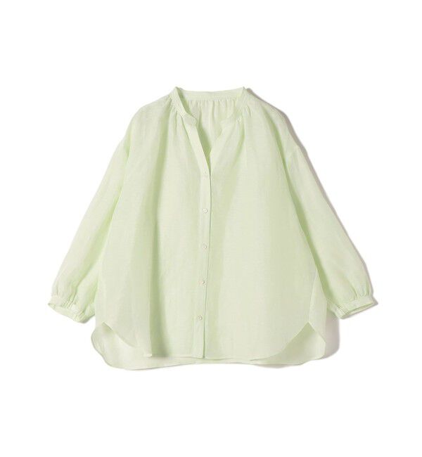 SHIPS for women「《予約》〈手洗い可能〉IMPERIAL LINEN 混 バンドカラー スキッパー シャツ」|シャツ・ブラウス|