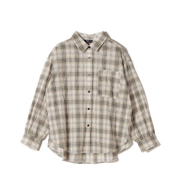 SHIPS Colors 「《予約》SHIPS Colors:〈手洗い可能〉シアー チェック シャツ◆」|シャツ・ブラウス|オフホワイト