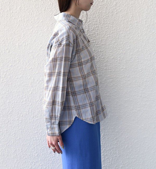 SHIPS Colors 「《予約》SHIPS Colors:〈手洗い可能〉シアー チェック シャツ◆」|シャツ・ブラウス|