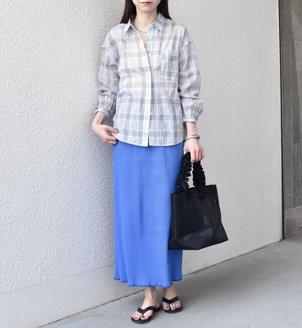 SHIPS Colors 「《予約》SHIPS Colors:〈手洗い可能〉シアー チェック シャツ◆」|シャツ・ブラウス|