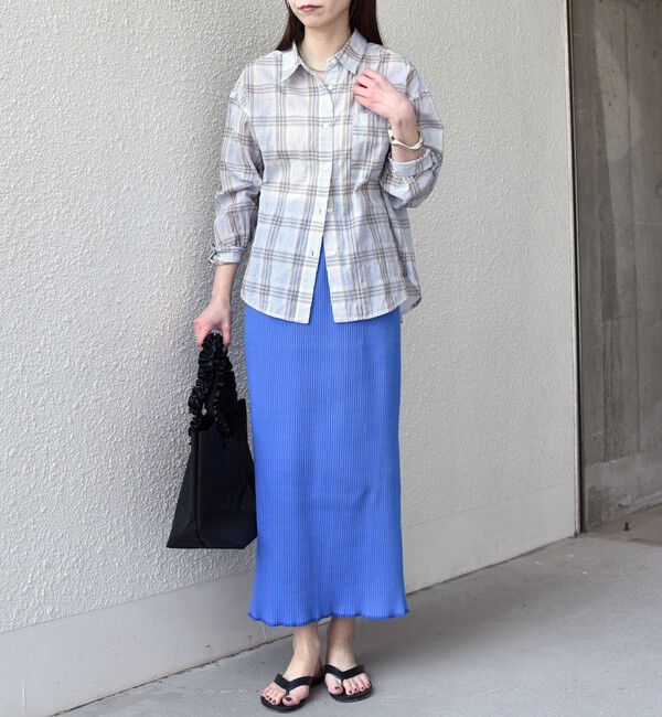 SHIPS Colors 「《予約》SHIPS Colors:〈手洗い可能〉シアー チェック シャツ◆」|シャツ・ブラウス|