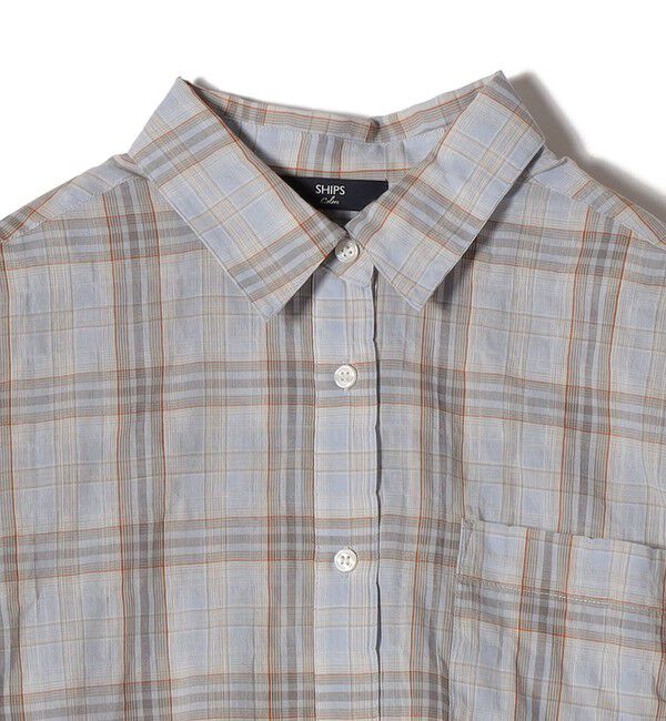 SHIPS Colors 「《予約》SHIPS Colors:〈手洗い可能〉シアー チェック シャツ◆」|シャツ・ブラウス|