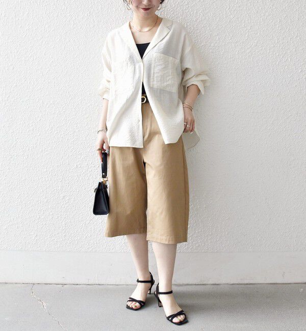 SHIPS any「《予約》SHIPS any:〈手洗い可能〉オープン カラー ポケット シャツ」|シャツ・ブラウス|