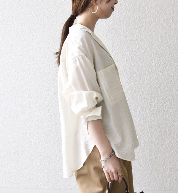 SHIPS any「《予約》SHIPS any:〈手洗い可能〉オープン カラー ポケット シャツ」|シャツ・ブラウス|