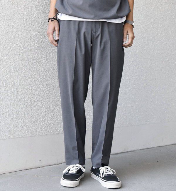 SHIPS any「SHIPS any:〈吸水速乾〉Rapidry クリース アンクル テーパード イージーパンツ (セットアップ対応)26SS◆」|スラックス|