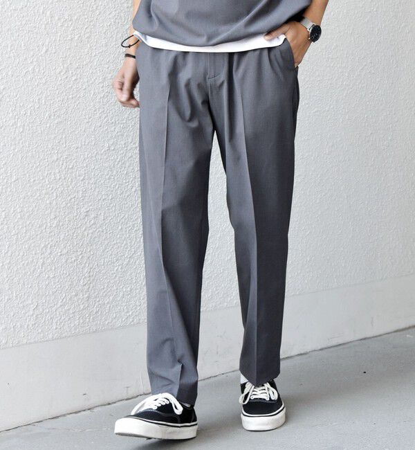 SHIPS any「SHIPS any:〈吸水速乾〉Rapidry クリース アンクル テーパード イージーパンツ (セットアップ対応)26SS◆」|スラックス|