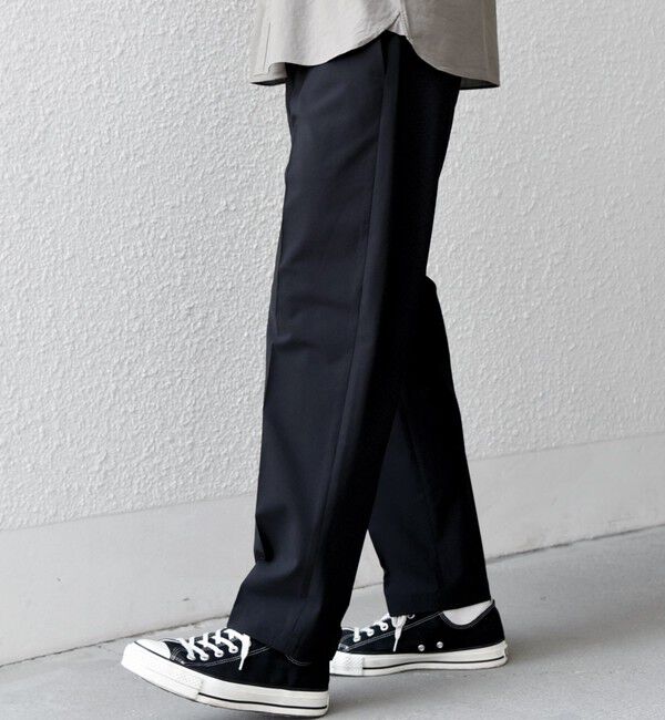 SHIPS any「SHIPS any:〈吸水速乾〉Rapidry クリース アンクル テーパード イージーパンツ (セットアップ対応)26SS◆」|スラックス|ブラック