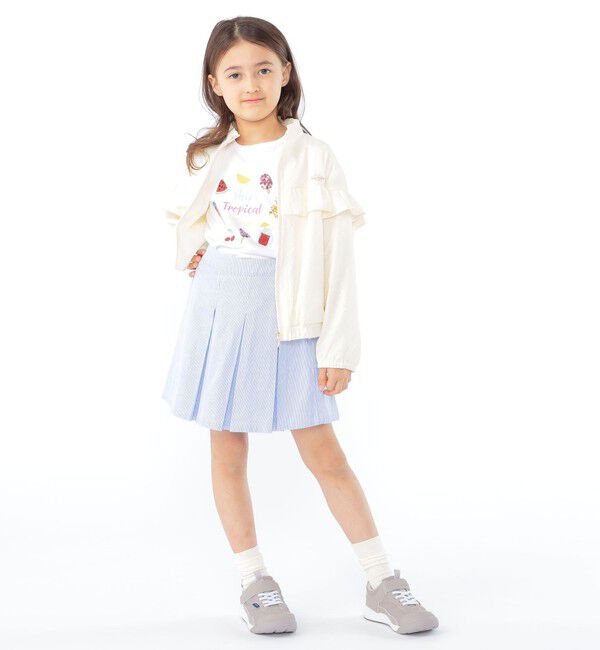 SHIPS KIDS「SHIPS KIDS:100～130cm / 〈UVカット〉ドライタッチ フリル ライト ブルゾン」|ブルゾン・スタジャン|