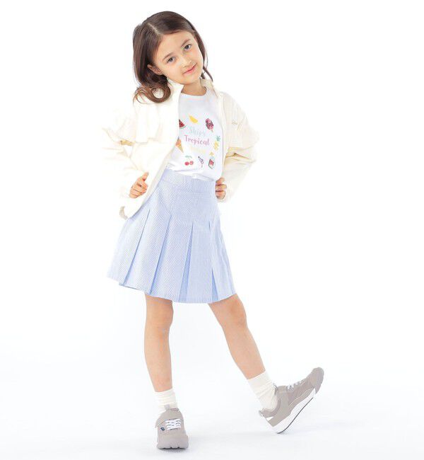 SHIPS KIDS「SHIPS KIDS:100～130cm / 〈UVカット〉ドライタッチ フリル ライト ブルゾン」|ブルゾン・スタジャン|