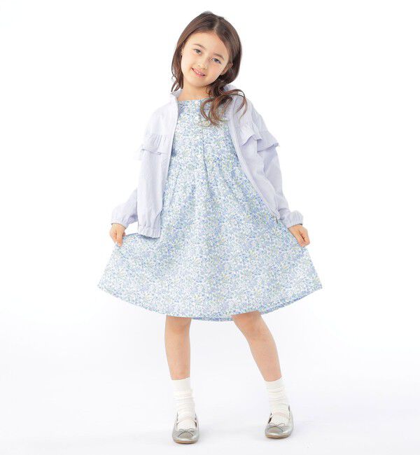 SHIPS KIDS「SHIPS KIDS:100～130cm / 〈UVカット〉ドライタッチ フリル ライト ブルゾン」|ブルゾン・スタジャン|