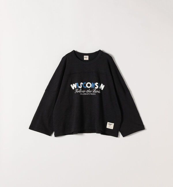 SHIPS any「Collegiate Pacific:〈洗濯機可能〉クロップド フットボール TEE」|Tシャツ・カットソー|チャコールグレー