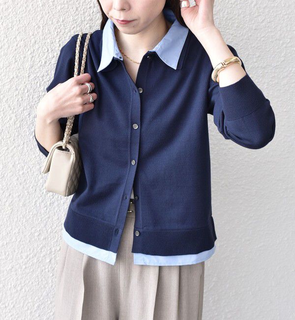 SHIPS Colors 「SHIPS Colors:〈手洗い可能〉シャツ レイヤード ライク カーディガン」|カーディガン|