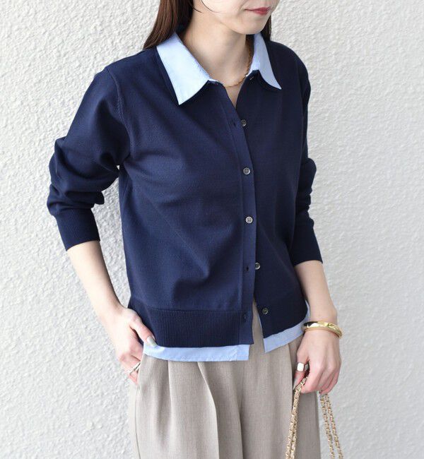 SHIPS Colors 「SHIPS Colors:〈手洗い可能〉シャツ レイヤード ライク カーディガン」|カーディガン|