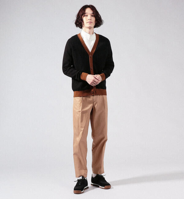 CABaN「CABaN コットンカシミヤ バイカラーVネックカーディガン」|カーディガン|