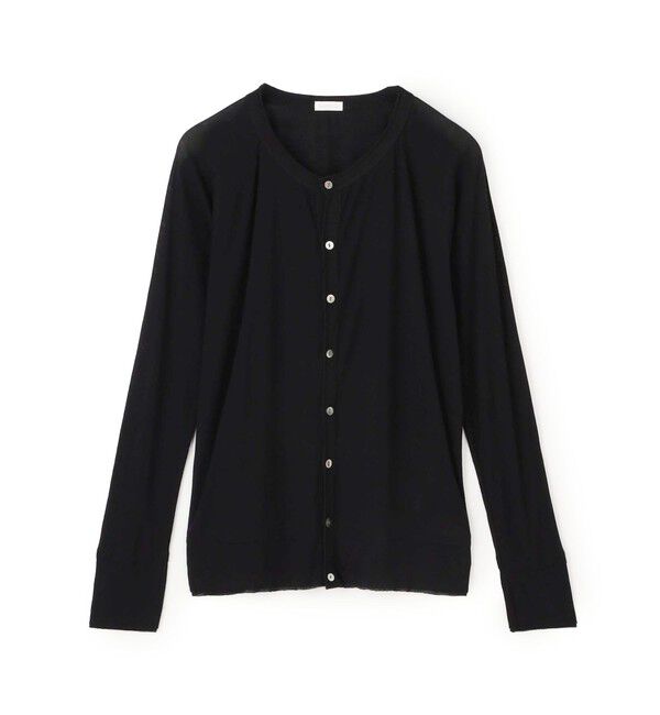 GALERIE VIE「ガーゼフライスジャージー クルーネックカーディガン」|カーディガン|19 ブラック