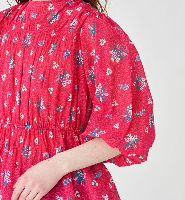 SOULEIADO「コットンジョーゼットプリント シャーリングブラウス」|シャツ・ブラウス|