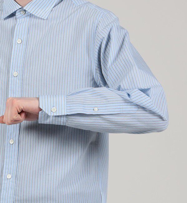 TOMORROWLAND MENS「コットンナイロンワッシャー セミワイドカラーシャツ」|シャツ・ブラウス|